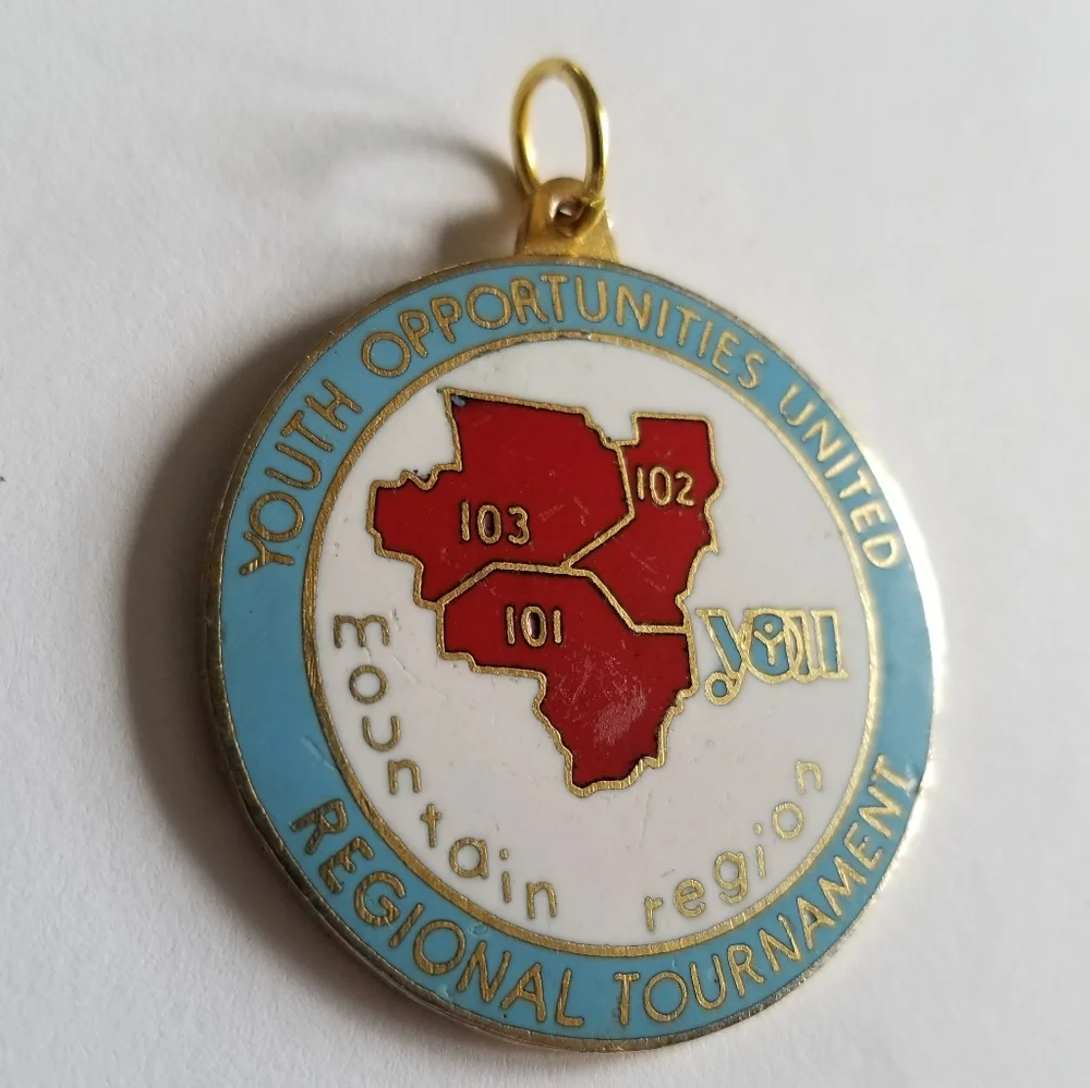 Vintage Volleyball pendant charm Youth opportunities united YOU